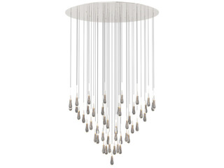 Soltaire Round Chandelier - Elegant Lighting Fixture Against black Background	
