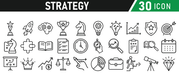 Strategy icons set