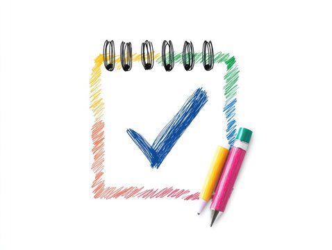 Colorful checklist on white background