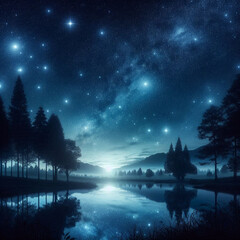 generative ai, night sky view full of stars