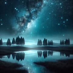 generative ai, night sky view full of stars