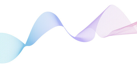 Abstract wavy lines flowing curve gradient color on transparent background. Abstract white background colorful lines. modern wavy stripes on white background isolated.