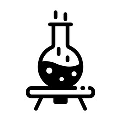 Chemical distillation apparatus icon in linear style 
