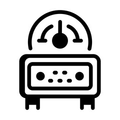 Laboratory centrifuge machine icon in linear style 
