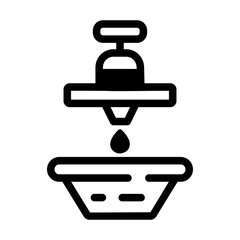A line style icon of a laboratory eyewash station 
