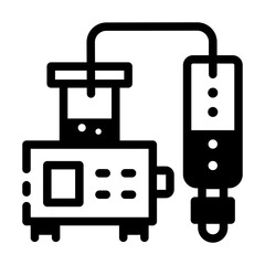 Lab Chromatography machine icon in linear style 
