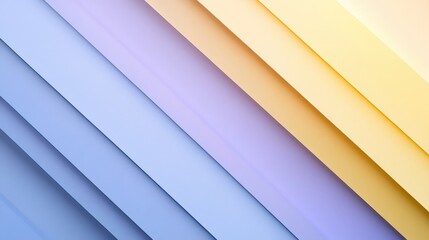 Obraz premium Layered paper creates a soft, dreamy backdrop in pastel blues, purples, and yellows. Subtle diagonal lines add gentle visual interest