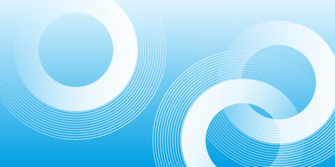 Abstract minimalist banner background, pastel colorful, blue and white gradations. Circle effect style geometric simple art