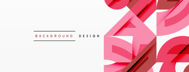 Abstract geometric background with shapes, featuring circular and rounded elements. Bold contrast, smooth gradients, dynamic composition, futuristic style