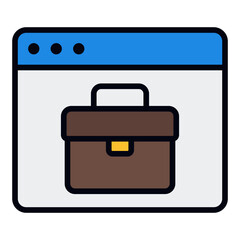 Icon Business Briefcase. Filled Line Icon