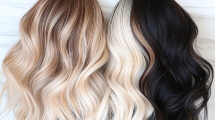 Fototapeta premium Perfect Brown to Golden Blonde Hair Extensions for Women