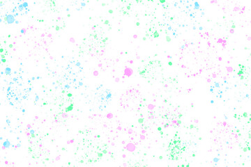 Light and airy pastel paint splatters on a white background, perfect for vibrant spring and summer designs, creative projects, and playful backgrounds
