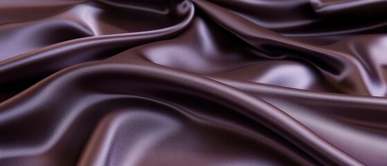 Obraz premium Luxurious plum silk fabric with soft folds and elegant drape creating a smooth texture and rich color palette ideal for fashion design