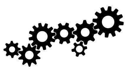 Gears on a white background