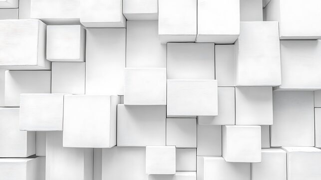Abstract white cube background.