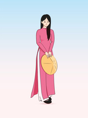 Vietnamese woman in traditional ao dai