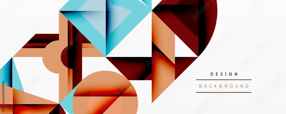 Poster Minimal geometric abstract background. Circle square and triangle design
