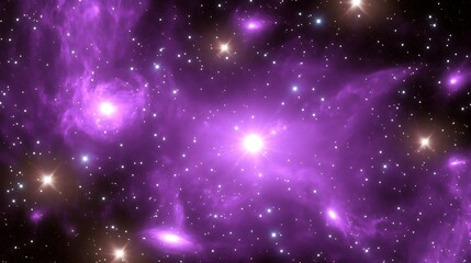 Obraz premium Vibrant purple nebula with bright stars.
