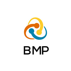 Fototapeta premium BMP creative minimalist letter logo.