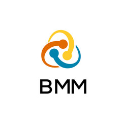 Fototapeta premium BMM creative minimalist letter logo.