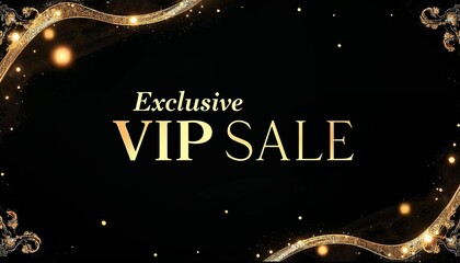 Exclusive VIP Sale Announcement with Elegant Gold Design  