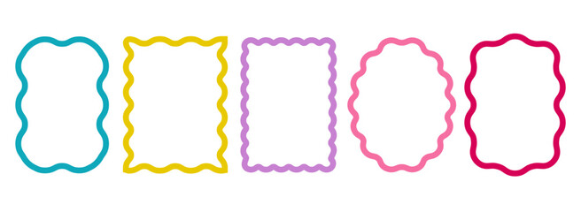 Wavy Scalloped Rectangular and Oval Frames Collection.