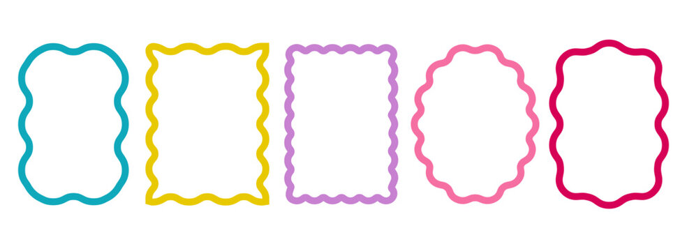 Wavy Scalloped Rectangular and Oval Frames Collection.