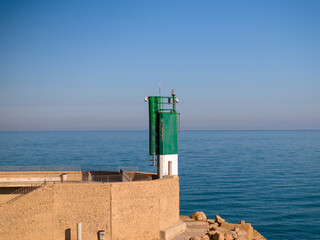 Faro del Grao en el puerto de Gandía, Valencia