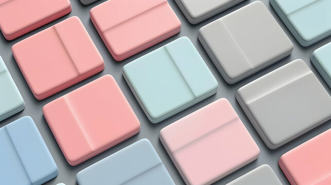 A close-up of colorful, rectangular buttons arranged in a grid pattern.