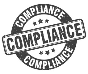 compliance stamp. compliance label. round grunge sign