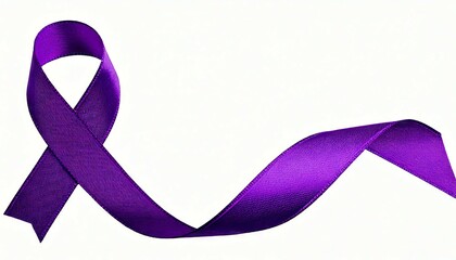 urple awareness ribbon, elegantly curved.