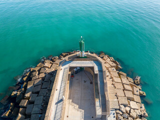 Faro del Grao en el puerto de Gandía, Valencia