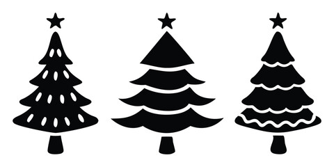 Obraz premium set of vector Christmas trees