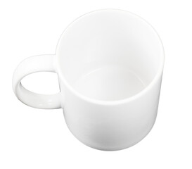 white coffee cup isolated on transparent background for mock up