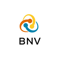 Fototapeta premium BNV creative minimalist letter logo.