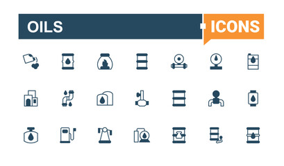 Set of Oils line icon. Contains such icons as gas, petrol, oil distribution, lubricant, oil and more. UI icons set in a flat style. Fuel modern icon. Solid line editable stroke.