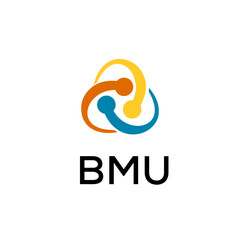 BMU creative minimalist letter logo.