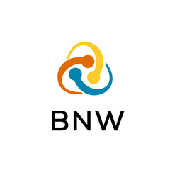 BNW creative minimalist letter logo.