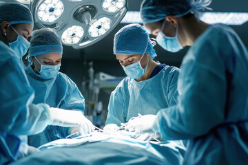 Doctors perform surgery in the hospital