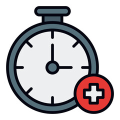 Medical Stopwatch Icon. Filled Line Icon