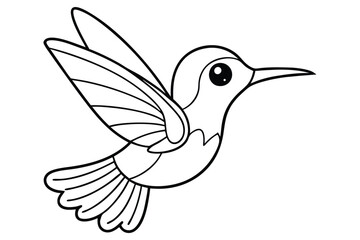 Obraz premium Hummingbird coloring page for kids 