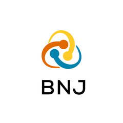 Fototapeta premium BNJ creative minimalist letter logo.