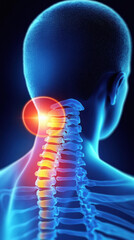 Naklejka premium x ray of man having a painful neck