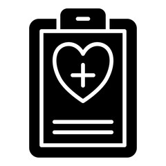 Obraz premium Health Record Document Icon. Glyph Icon