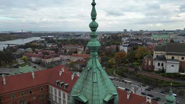 Warszawa stare miasto widok z drona