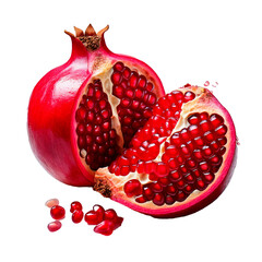 pomegranate on white background