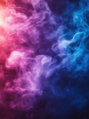 Fototapeta premium Ethereal smoke art with vibrant pink and blue hues creating a mesmerizing abstract background for creative projects and designs