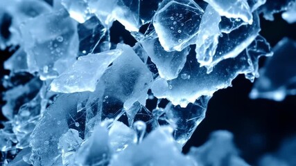 Ice shards melt and refreeze in a hypnotic time-lapse effect Fantastic festive abstract background - Powered by Adobe