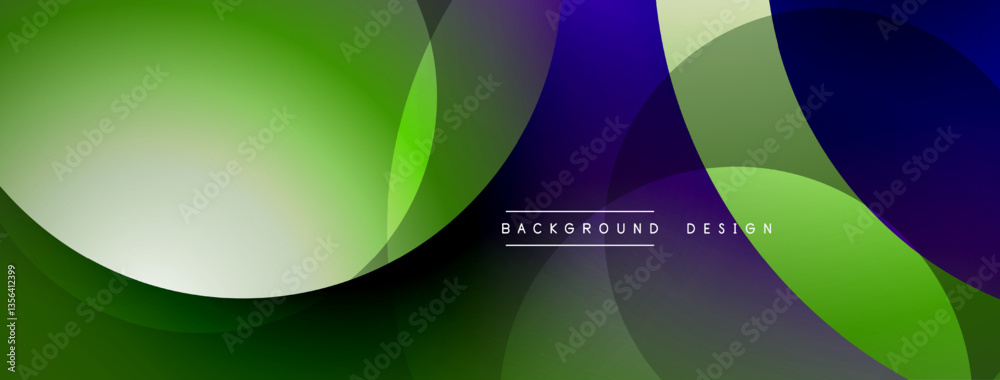 Aufkleber Abstract composition with layered circular elements, blending gradients and soft transitions, creating a sense of depth, motion, and visual harmony