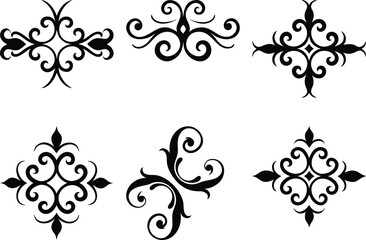 Baroque Swirl Accent ornament set